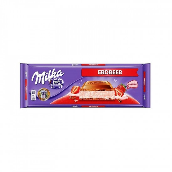 шоколад Milka з полуницею